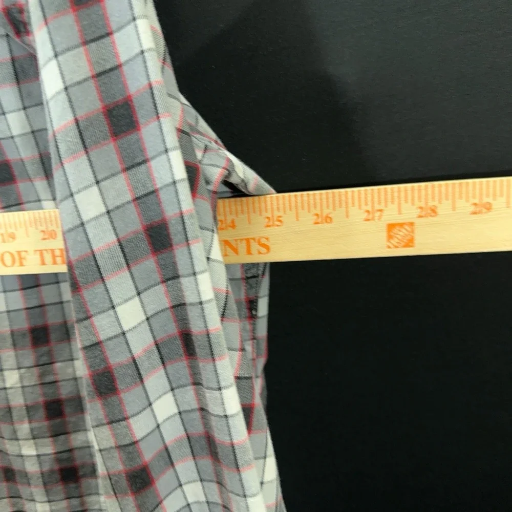 Vintage Polo Jeans Co Ralph Lauren Men's L Red Black Plaid Shirt 90s Flag Patch‎